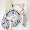 Double Sided Wall Clock Home Decor Gift Timepiece Hanging for Station Living Room Party Patio