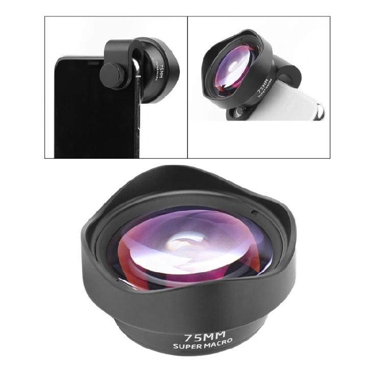 Portable Smartphones Clip-on Macro Lens 75mm External Lens 10X Magnification Enhances Photography Effect Lightweight