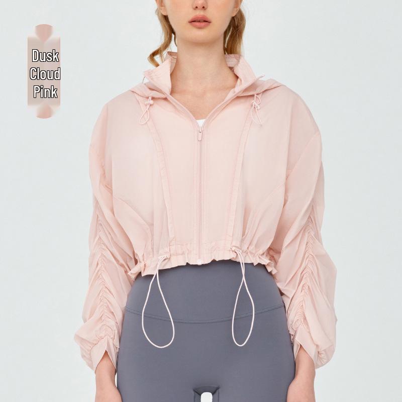 

Легкий женский комплект для йоги: Худи на молнии спереди и модные шорты Medium