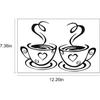 2 PCS Coffee Bar Wall Decor - Wall Sticker with Two Coffee Cup Art - Removable Signs for Kitchen, Office, Home, Shop, Cafe, Pub, Restaurant - 12.2 x