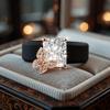 Women Butterfly Rectangle CZ Silicone Ring Two-tone Sparkling Butterfly Ring Comfort Sport Wedding Stackable Jewelry