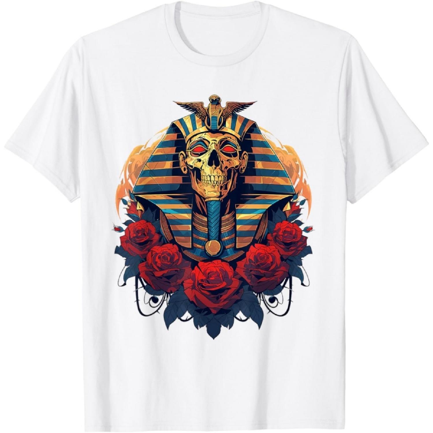 египетский древний фараон с розами сфинкс египетская футболка S