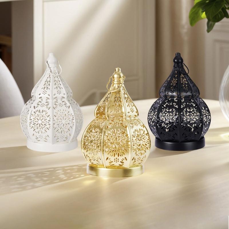 Iron Art Gourd Hollow Candlestick Projection Home Decoration Ornament Garden Courtyard Decoration Accessories