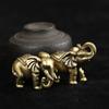 Retro Lucky Elephant Statue Solid Copper Animal Sculpture Blessed Elephan Miniatures  Home Decor
