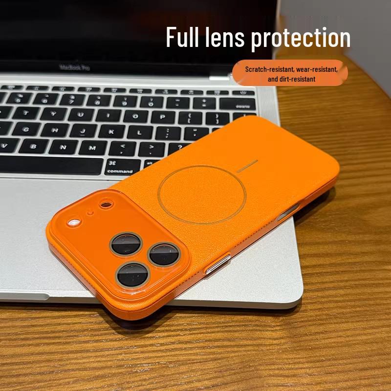 

Compatible with iPhone 17 Pro Max, Lychee Pattern Thin Ring Magnetic Case – Full Coverage Protective PC Skin for iPhone 16. iPhone 13