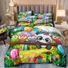 3pcs Cartoon Lions Elephants AnimalsThemed Bedroom  Duvet  Cover  Soft and Comfortable Cute Animal Covers, Single Queen Dormitor