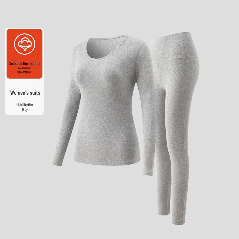 Damen Antibakterielles Xinjiang Baumwoll Thermo Unterwäsche Set - Dünn, Milbenabweisend, für Herbst/Winter