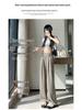 New Chinese Style 2025 Spring/Summer Women's High Waist Plus Size Wide-Leg Pants with Frog Buttons