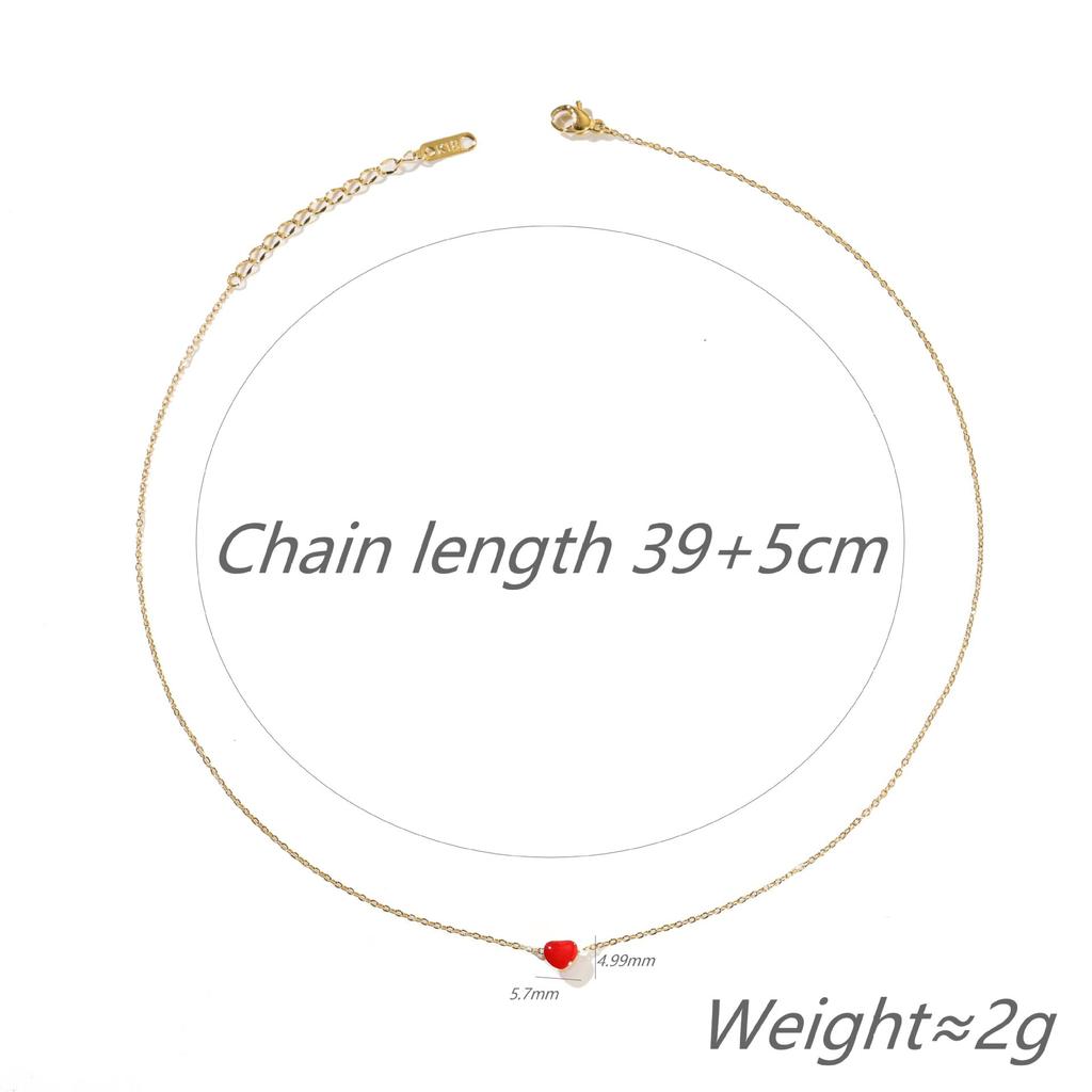 Xiaohong Love Pendant Necklace Titanium Steel Clavicle Chain Women'S Non-Fading Couple Gifts