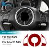For Fiat 500 Abarth 595 2012 2013 2014 2015 2016 2017 2018      Real Soft Carbon Fiber Car Steering Sticker