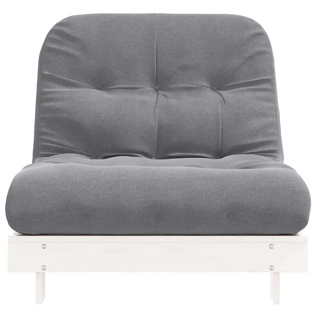 Vidaxl Sofa Rozkładana Typu Futon, Z Materacem, Biała, 90X206X11 Cm