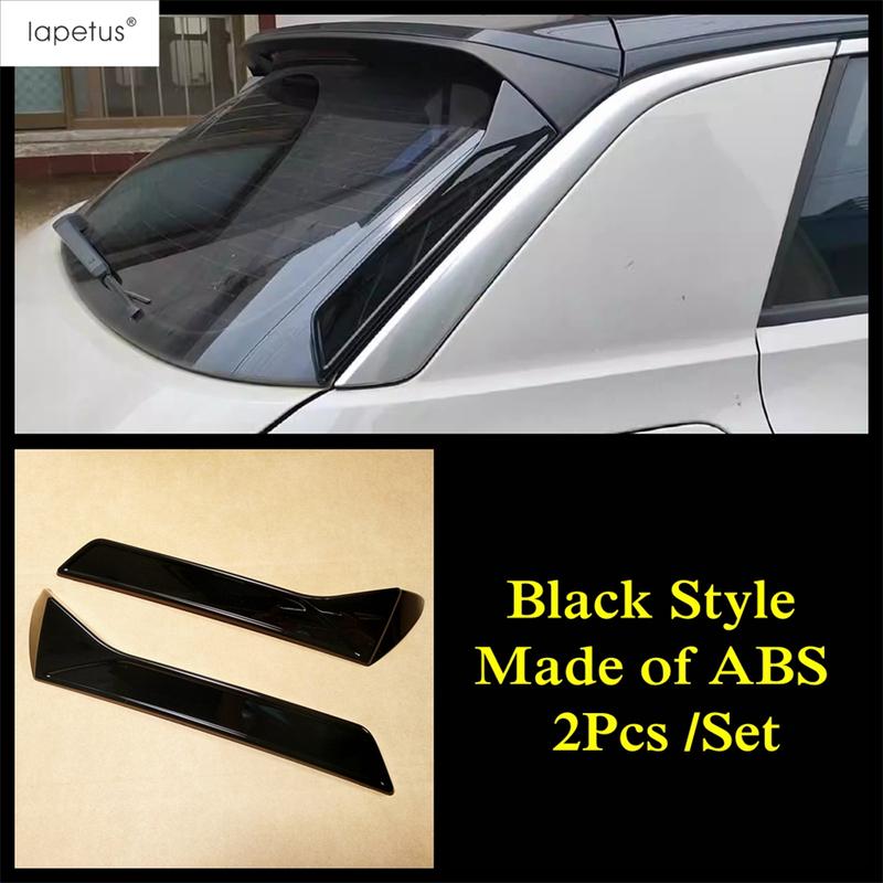Heckfenster Spoiler Panel Sequ Dekoration Abdeckung Zierleiste Für Volkswagen T-Roc T Roc 2018 - 2024 ABS Schwarz Zubehör Außen