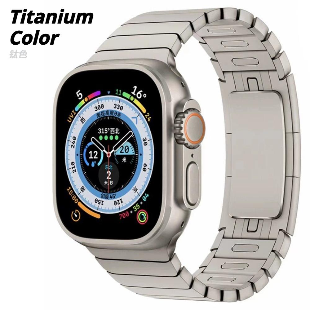 Titanium Color Strap For Apple Watch Series 11 46mm Luxury Metal Band Link Bracelet iWatch Ultra 3 49mm 45mm 44mm 42mm Business Strap 10 9 8 7 6 SE3 5