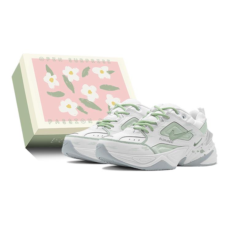 

Nike M2K Tekno Textile, Artificial Leather Low top Chunky Sneakers Women s Green AO3108-100(TeamS-S-BOX) 38.5