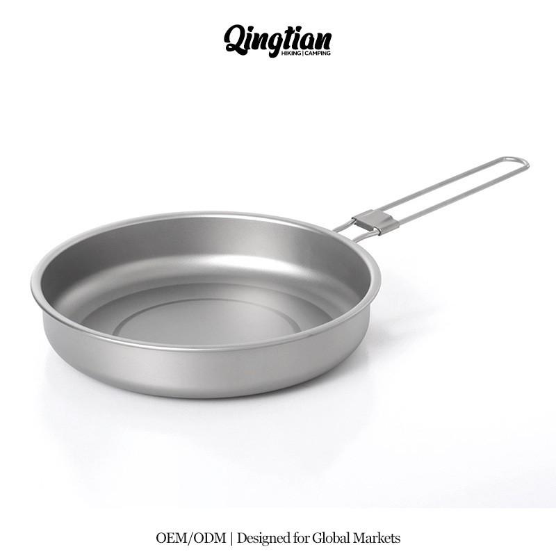 Ultra-Light Titanium Frying Pan Camping Hiking Backpacking 1-2 Person Portable Foldable Cookware