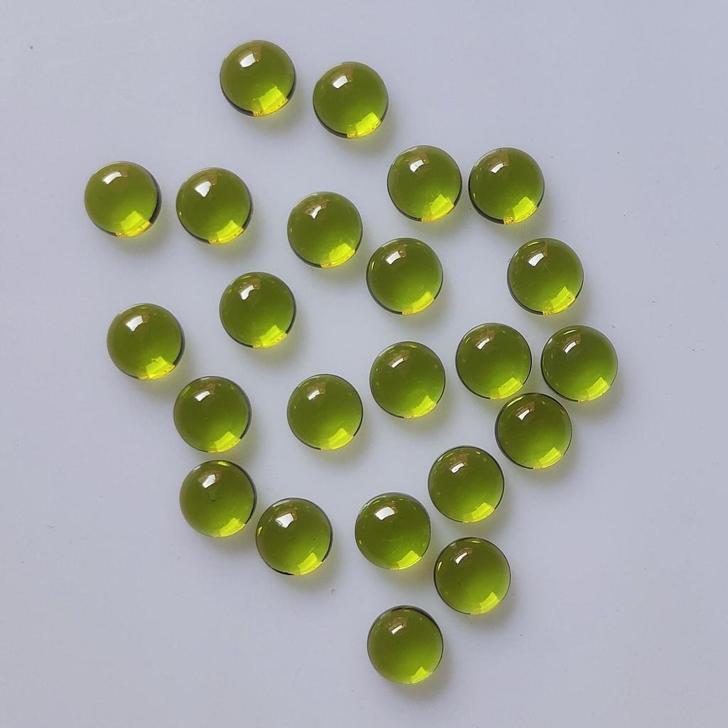 Natural Peridot Round Cabochon, Olive Green Peridot Gemstone, Round Flat Back Stone, Loose Peridot Cabochon for Jewelry Making