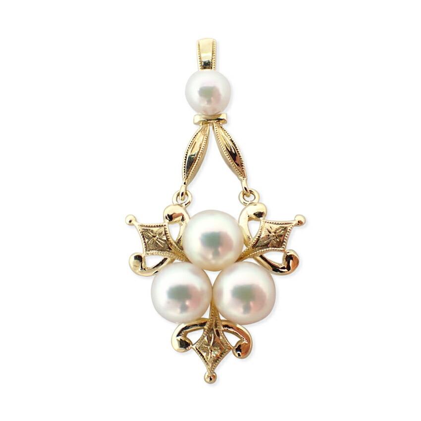 

[Used] MIKIMOTO K14 Akoya Pearl Pendant Top, 4.4-5.3mm / j65-1