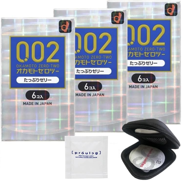 Of Okamoto Condoms Okamoto Zero Two Plenty of Jelly 6 Pieces Original Condom Case Pepe Lotion Prologue 5ml [Set 3] 0.02 + +