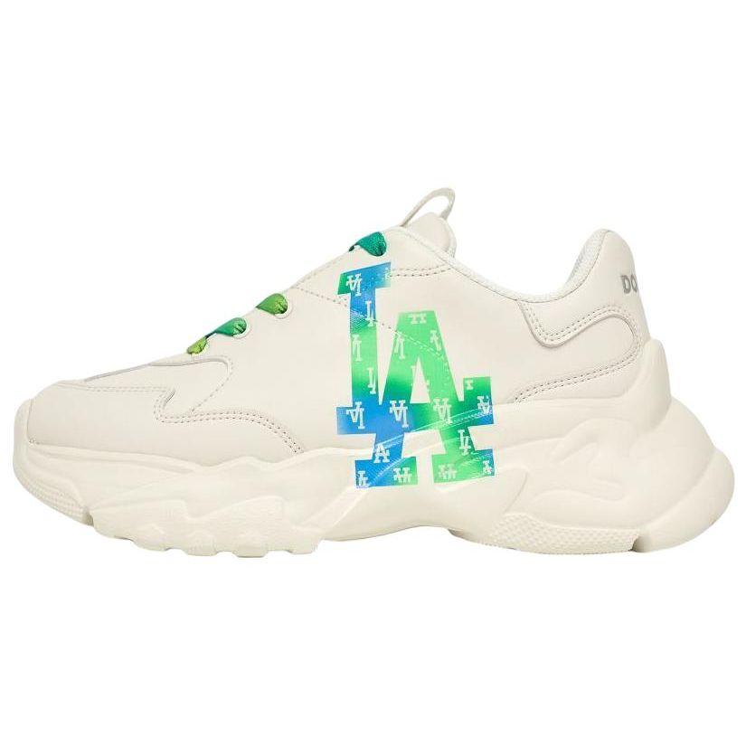 MLB Big Ball Chunky A Aurora Monogram Los Angeles Dodgers Leather Trendy Non-Slip Increased Height Low-Top Dad Shoes Unisex sneakers 3ASHBOR3N-07WHS