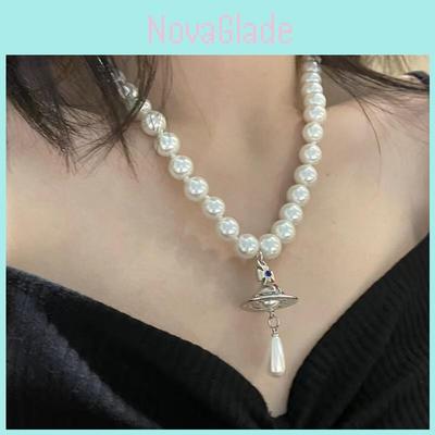 Stylish Pearl Disc Necklace With Copper Chain Sophisticated And Chic Jewelry For Women