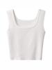 Women's Small Square Neck Sleeveless Knit Camisole - Summer Cropped Top