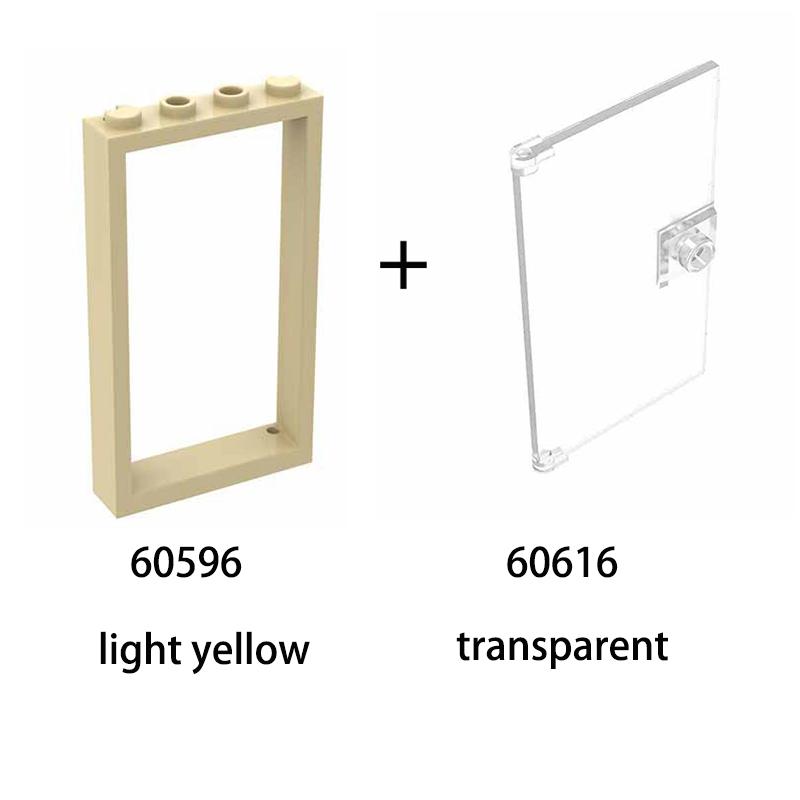 10pcs1x4x6 Door Frame Smart Window Compatible with 60596 60616 MOC Parts, Building Block Model Accessories, Children's Toys