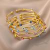 18K Gold Geometric Blue-Eyed Evil Eye Bracelet - Colorful and Versatile.