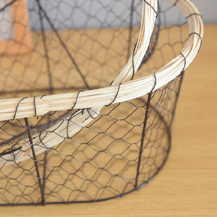 Round/Oval Shaped Wire Basket Space Saving Basket Fruit Holder Decorative Food Storage Solution Kitchen Accessory