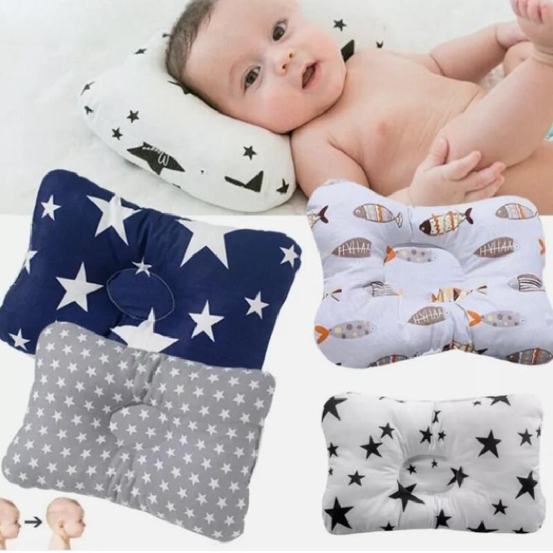 Crib Baby Newborn Pillows Premium Soft Infant Prevent Flat Head Shaping Dimple