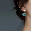 Enamel Shell Simulation Pearl Earrings Seashell Statement Eardrop Dangle Women Summer Earrings Jewelry Girls Gifts