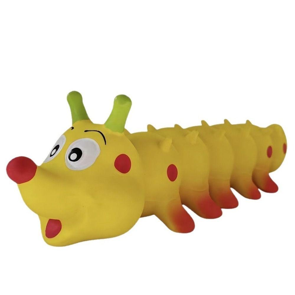 Latex Dog Chew Toy Caterpillar Shape Dog Grinding Teeth Stick Pet Squeaky Toy Outdoor