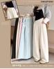 2025 Women's Blue Glutinous Rice Lazy Loose Wide-Leg Pants: Petite, Slimming, Summer Drape Design