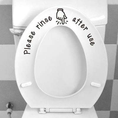 Simple English Slogans and Gesture Guidance Stickers for Bathroom Toilet Decoration and Beautification