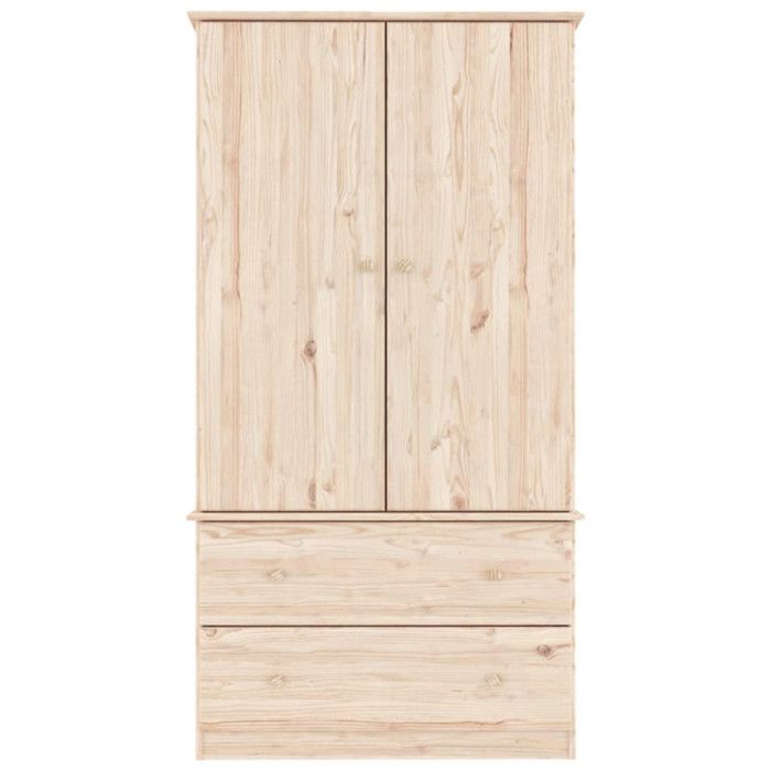 VidaXL Wardrobe HIGH 90x55x170 Cm Solid Pine Wood, Storage Cabinet, Wardrobe Organizer, Cabinet, Closet, 353929