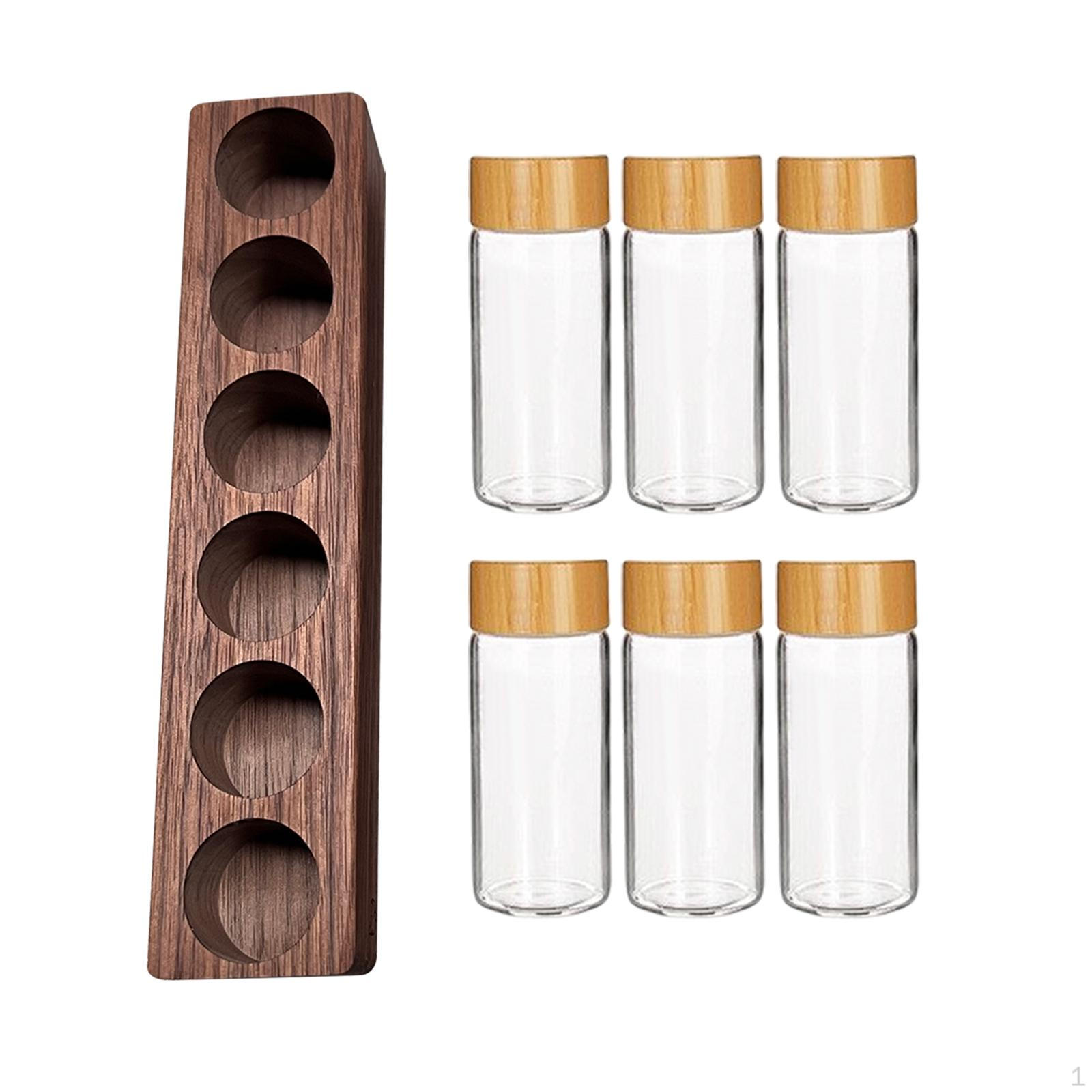 Coffee Bean Jar with Shelf Stand, Glass Bottle, Food Storage, , Tube Container for
