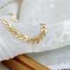 European Retro Wheat Ear & Peacock Tail Pendant Necklace for Women, 18K Gold-Plated Titanium Steel Clavicle Chain