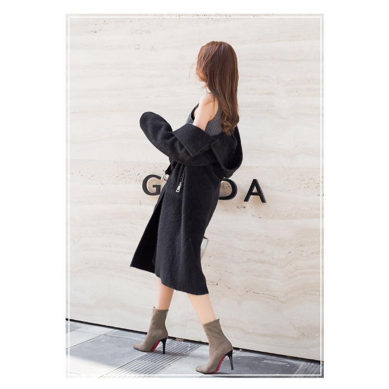 Back zipper pointed short boots for women, slim heels, suede, slim legs, high heels, elastic