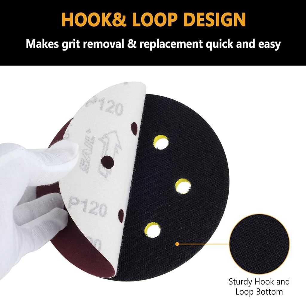 Ouya 2PCS 6 Inch 6-Hole Backing Pads 5/16"-24 Threads Polishing Buffing Plate for Dual Action Polisher