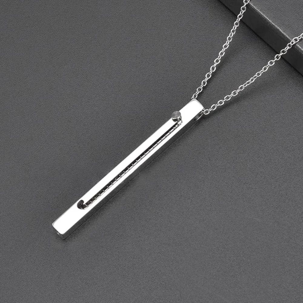 Retractable Square Toothpick Necklace Adjustable Length Metal Pocket Toothpick  Camping Tool