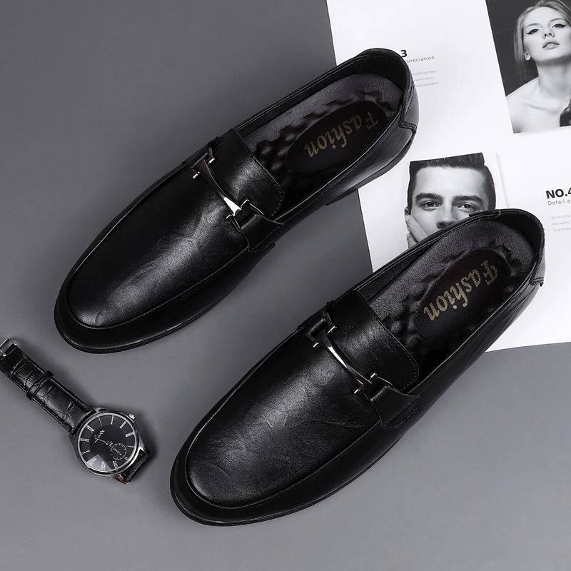 Scarpe Casual da Uomo Marca Suola Morbida Slip-on Casual Mocassini Formale Stile Britannico Nero Business Formale Scarpe da Guida