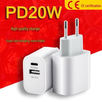 PD20W Fast Charger: CE Certified Dual A+C Ports for Mobile Devices