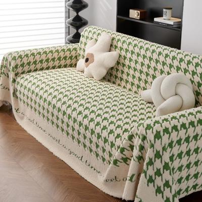 Houndstooth Kanepe Örtüsü Havlu Vintage Kumaş Kanepe Bahar Dört Mevsim Kanepe Minderi Yünlü Tam Örtü Havlu Battaniye Kanepe Matı