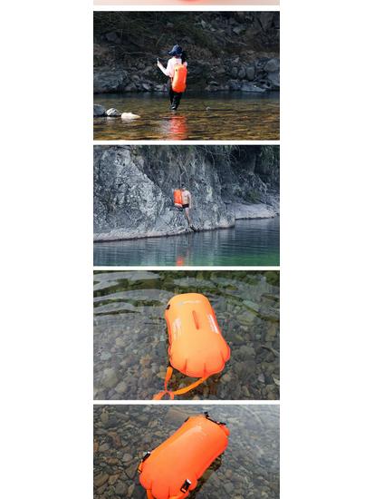 Detachable Double Airbag Swim Buoy & Waterproof Backpack for Outdoor Swimming with Storage