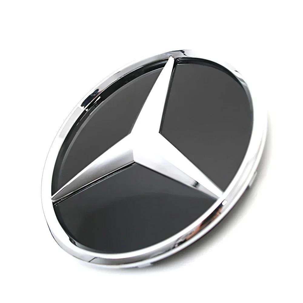 C200 E200 New 2025 For Mercedes Benz Chrome Silver Newest 3D Front Grille Emblems For Mercedes Benz C W205 A W177 S W217 SL R231