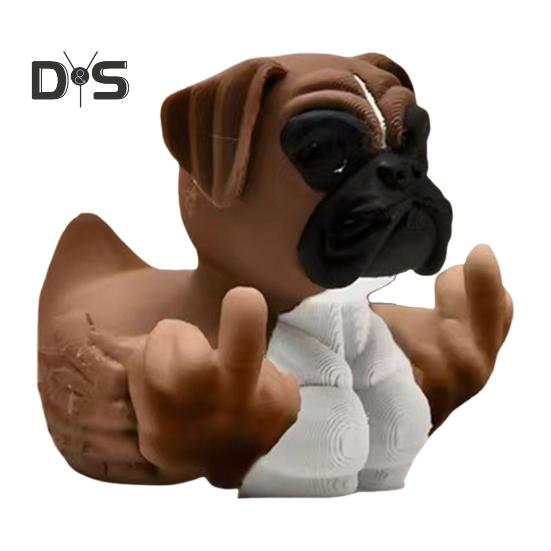 

Средний палец, собака-боксер, утка, статуэтка, маленький бульдог, утка, поводок, скульптура, модель животного, домашний офис, книжная полка, украшение для рабочего стола, орнамент коричневый