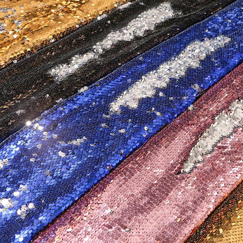 Tela Brillante de Lentejuelas 100x130cm Chip Flip de 5mm Funda de Almohada Material de Lentejuelas Reversible Escama de Pez Funda de Almohada Reversible Material de Lentejuelas Disfraz de Escenario Accesorios de Moda
