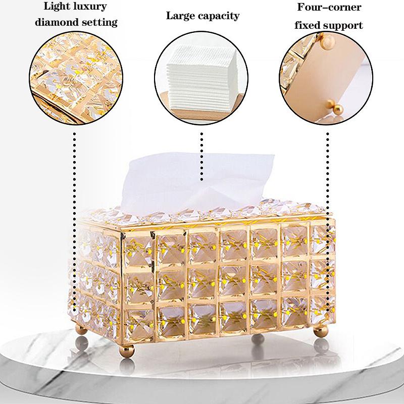 Luxuriöse Kristall-Taschentuchbox Tischdekoration zur Verschönerung Ihres Zuhauses und für ein schönes und luxuriöses Aussehen