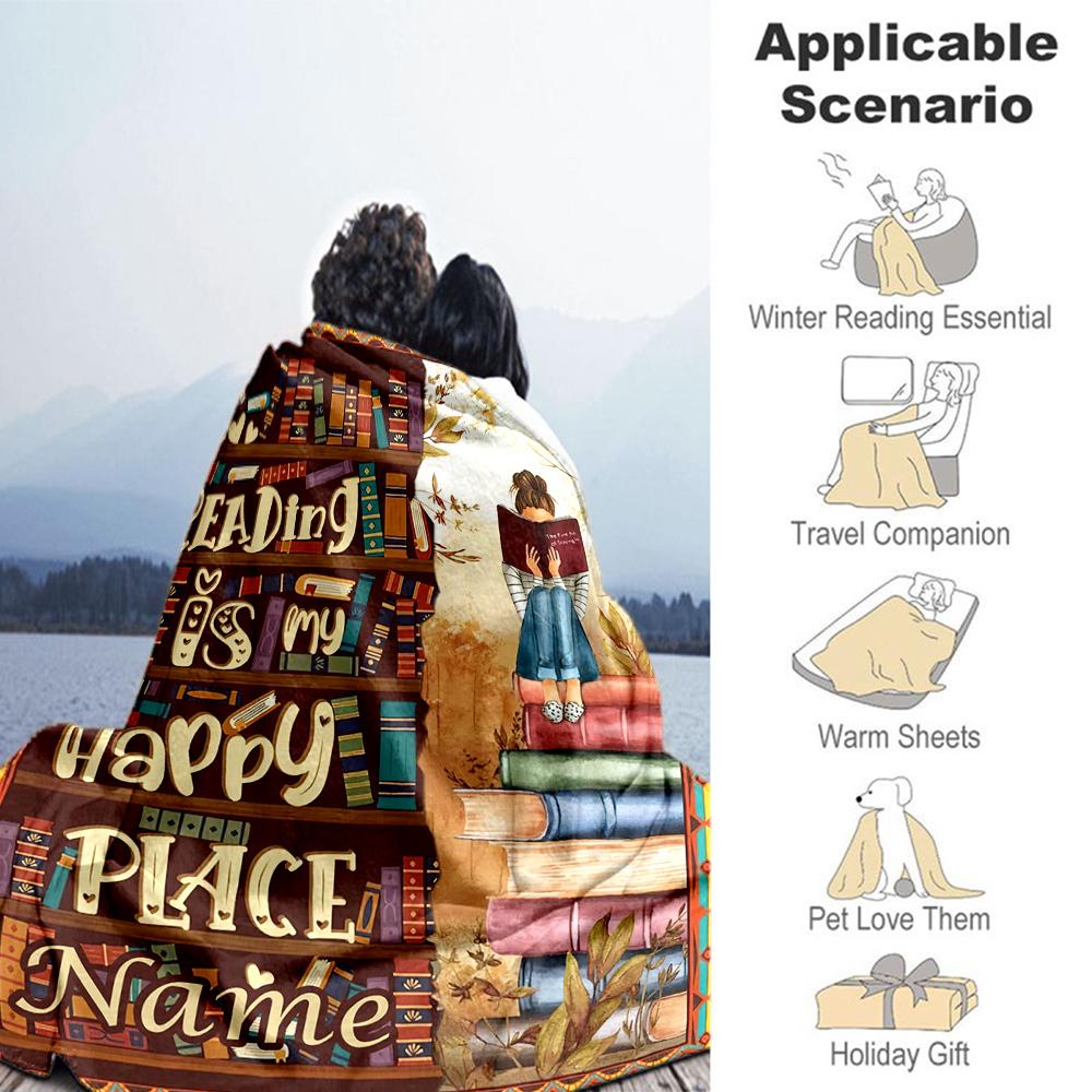 Love Reading12 Personalized Text Blanket Lightweight Personalized Blanket Soft & Cozy Great for Living Room Livingroom Nap Chair for All Occasions