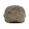 Chinese Style Floral Embroidery Beret for Men Women Washed Cotton Retro Flat Cap British Vintage Newsboy Hat Sun Protection Outdoor Cabbie Cap
