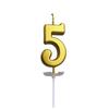 Gold Plated Birthday Cake Number Candles - Creative Dessert Table Decoration
